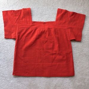 Madewell orange top with button detail XS